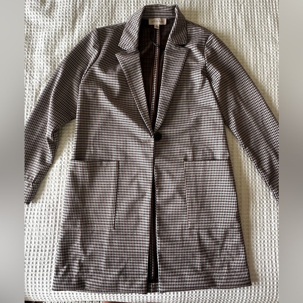 Philosophy Black and White Houndstooth Blazer